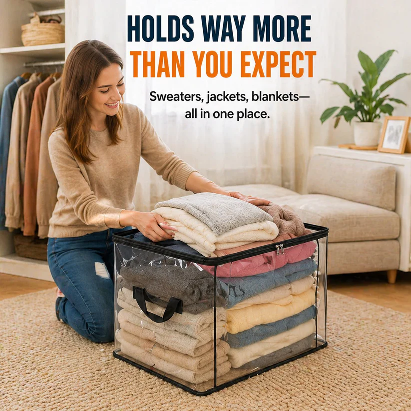 💖LAST DAY 40% OFF ✨📦 LOVILDS Large Heavy-Duty Thick Plastic Clear Storage（2）