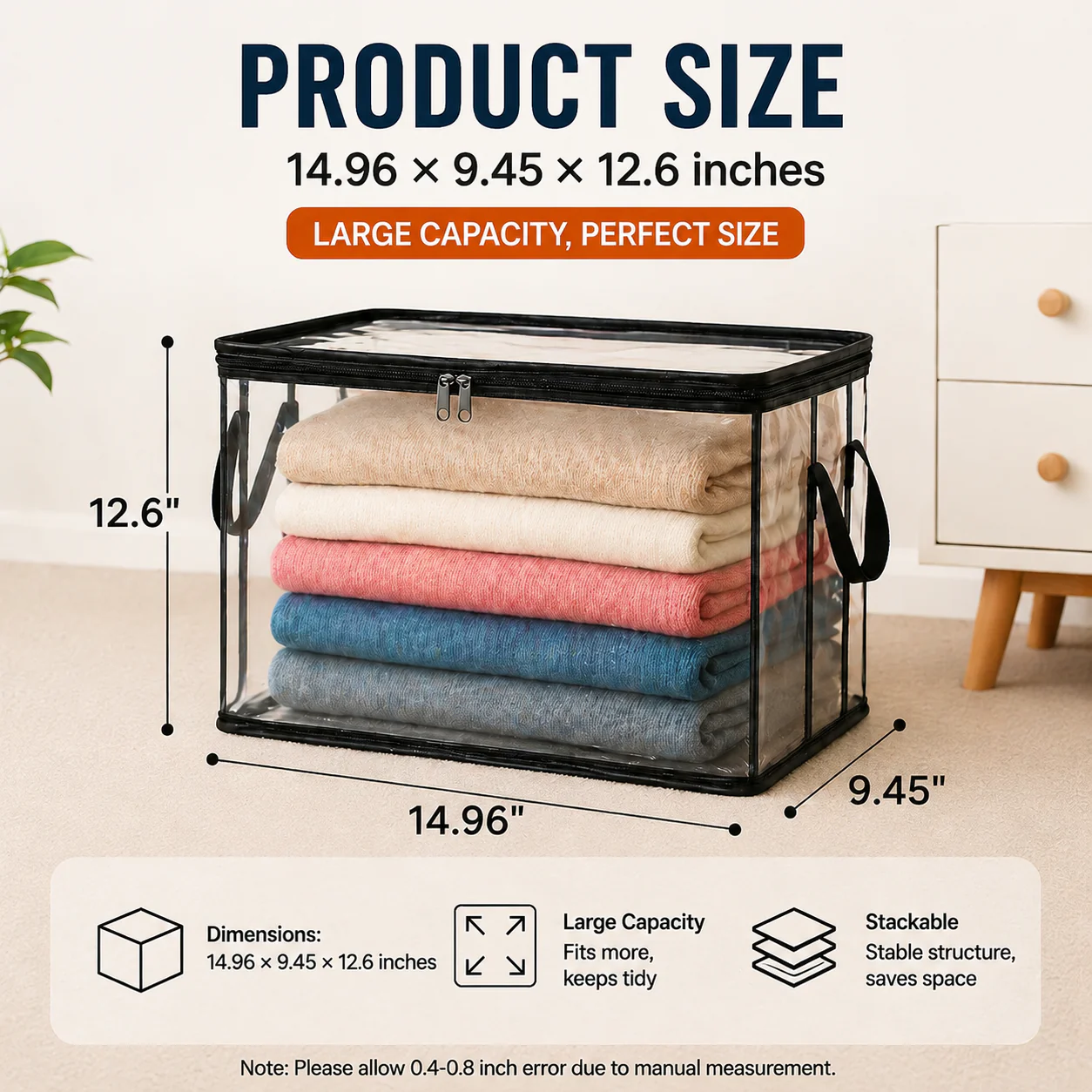 💖LAST DAY 40% OFF ✨📦 LOVILDS Large Heavy-Duty Thick Plastic Clear Storage（2）