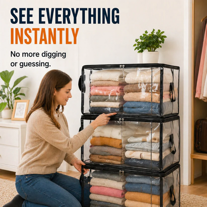 💖LAST DAY 40% OFF ✨📦 LOVILDS Large Heavy-Duty Thick Plastic Clear Storage（2）