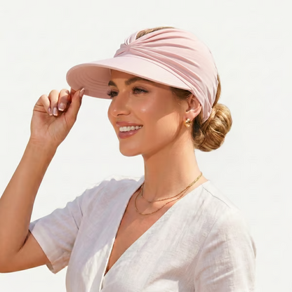 👒 UPF 50+ Sun Visor Ponytail Hat | Wide Brim, Breathable, Foldable