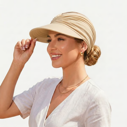 👒 UPF 50+ Sun Visor Ponytail Hat | Wide Brim, Breathable, Foldable