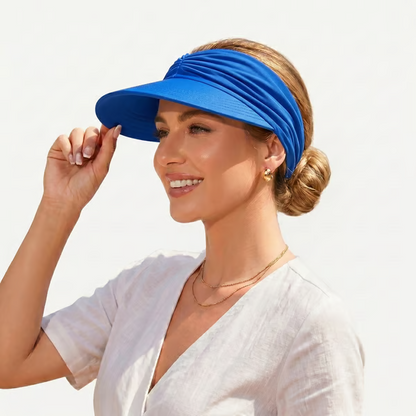 👒 UPF 50+ Sun Visor Ponytail Hat | Wide Brim, Breathable, Foldable