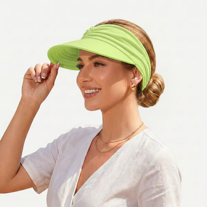 👒 UPF 50+ Sun Visor Ponytail Hat | Wide Brim, Breathable, Foldable