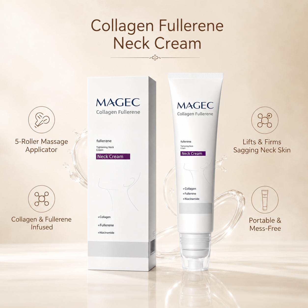 🎁💫MAGEC Collagen Fullerene Cream,  2026 New Tighten & Lift Cream for Crepey Skin, Wrinkles and Tightening for Skin Types