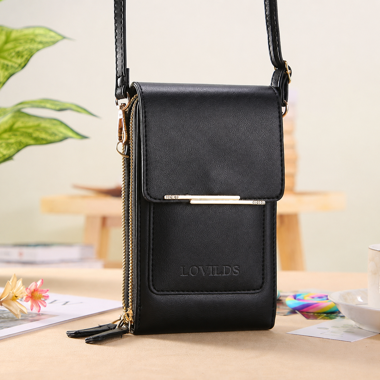 🔥Final 3 Hours: 40% OFF LOVILDS 2026 Trendy Minimalist Elegant Women's Touchscreen Crossbody Phone Wallet（2）